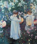 Oil on canvas 
After John Singer Sargent 
Copy of "Carnation, Lily, Lily, Rose", 59 x 50cm