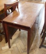 An antique oak gateleg dining table, on tapering supports, 106cm wide