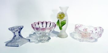 Moulded glass basket and quantity sundry glassware (1 box)