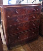 Victorian mahogany chest of drawers, having raised top with ogee mould edge, fitted two short and