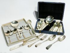 Quantity of plated table flatware including dessert set