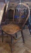 Set of five Windsor wheelback dining chairs