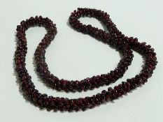 Garnet cluster bead necklace, 70cm long