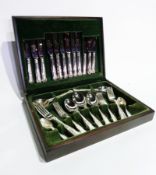 Set silver-plated table flatware for six persons, Kings pattern in table top canteen