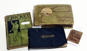 Early 20th century autograph book, with poems, drawings and World War I newspaper clippings, small