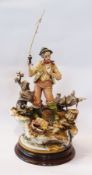 Capodimonte figure "The Fisherman" by L Cazzola, with certificate of authenticity