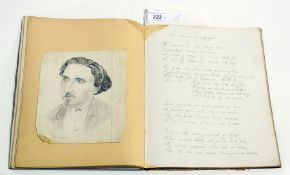 Victorian scrapbook featuring poetry, sketches, caricatures etc