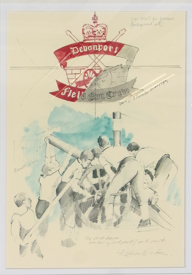 Colourprint 
After Ronan Clarke(?) 
Devonport Field Gun Crew banner