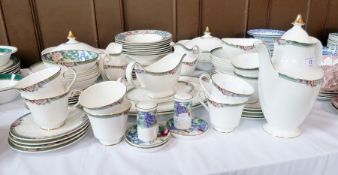 Royal Doulton "Orchard Mill" china part dinner and coffee service, green and foliate burden (74)