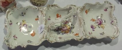 A hand-painted tray with gilt highlight border