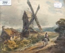 Watercolour 
by B. M. Burgess
"Windmill Imaginary" 
Unsigned, 17cm x 21cm