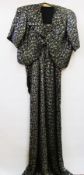 Silver and black evening dress and jacket, circa 1940's