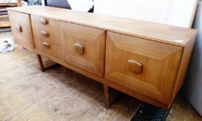 Mid 20th century Stonehill sideboard, comprising three cupboards, an arrangement of drawers,