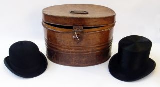 Black top hot, G A Dunn & Co Limited, size 7, a bowler hat also by Dunn & Co, various braces and
