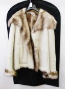 A "MaxMara" cream shearling short jacket, labelled "MaxMara" (genuine leather), size M, with its