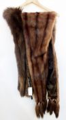 A mink stole  with tails and a long silver fox collar (2)