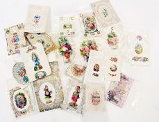 A quantity of Valentine cards to include Victorian cards (1 box)