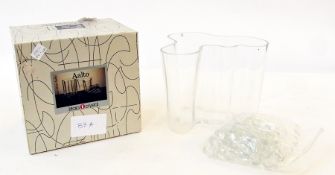 Alvar Aalto clear glass vase by iittala, with box