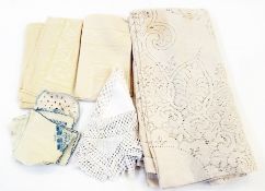 Large quantity of table linen, crochet, and other assorted linen (2 boxes)