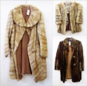 Three various vintage fur coats