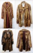 Four vintage fur coats
