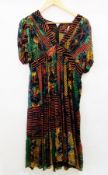 "Ossie Clark for Radley" chiffon dress, probably Celia Birtwell, 1970s,  patterned, with a full