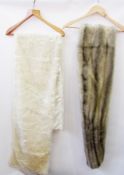 A grey mink stole, together with a cream vintage fur stole (2)