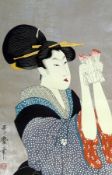 Woodblock reprint 
From "The Ten Classes of Women's Physiognomy" 
Series by Kitagawa Utamaro
