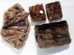 Vintage fur cuff, two collars and a shawl (1 box)