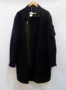 A gentleman's Kenzo black wool coat (XL) with zip fastening