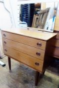 Mid 20th century oak dressing table, comprising three drawers and rectangular mirror, overall height