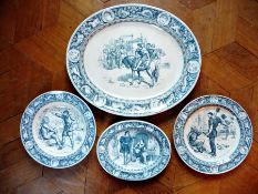 A late Victorian Wedgwood 'Ivanhoe' pattern part tea service bearing scenes from Walter Scott's