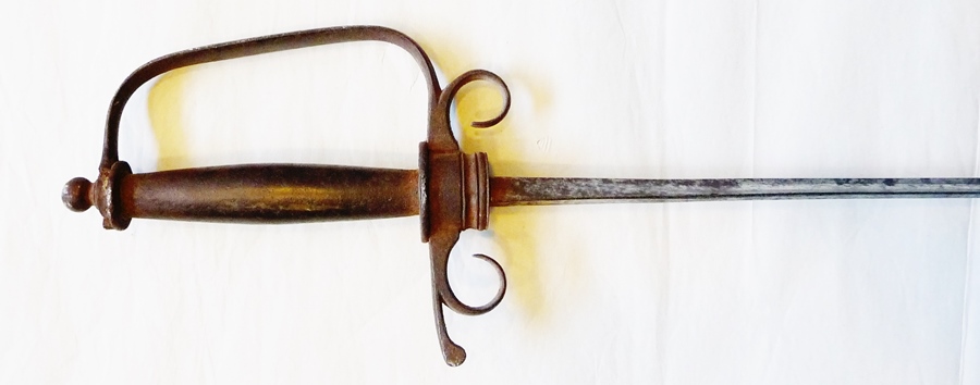 18th/early 19th century continental rapier/court sword having tapering triangular blade and
