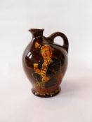 Royal Doulton "Dewar's Whisky" jug "Bonnie Prince Charlie" in brown glaze, 18cm high