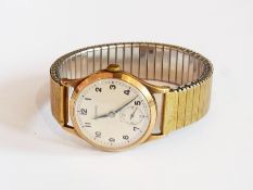 A 9ct gold-cased Garrards gentleman's wristwatch, with silver dial and subsidiary second hand