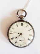 A silver-cased open-faced pocket watch by La Trobe, College Green, Bristol, the case hallmarked "