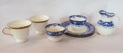 Part Royal Doulton blue and white tea service, part Wedgwood china tea service, and sundry other