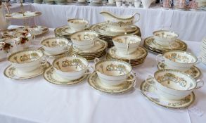 Aynsley Henley porcelain part dinner service, for ten persons, including:- consomme cups