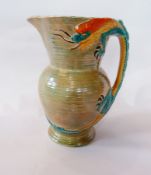 Burleighware dragon jug, green dragon-shaped handle to bright green glazed jug, 26cm high