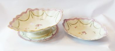 A 19th century continental porcelain oval serving dish, with handpainted floral decoration with