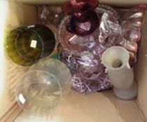 Quantity moulded, pressed and other various decorative glasswares including modern cranberry