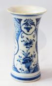 Early 19th century blue and white delft trumpet-shaped vase, height 22cm