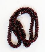 Garnet cluster bead necklace, 70cm long