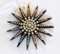 Opal-effect star-pattern brooch