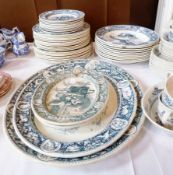 Late Victorian Wedgwood "Ivanhoe" pattern part tea service, bearing scenes from Walter Scott's