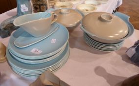 Poole part dinner service in blue, to include dinner plates and bowls (24 items)