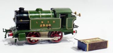 A Hornby 0-gauge No.1 tank locomotive, No.L456 LNER green livery 2900, boxed