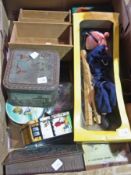 Pelam Puppet "Policeman", Ladybird books, quantity of tins, a dolls house dresser and other items (1