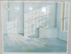 Limited edition colour print
Oliver Raab 
Study of a sunlit room, 135/175, framed and glazed, 50cm x