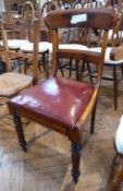 19th century mahogany dining chair with curved shoulderboard, trafalgar seat on panelled and